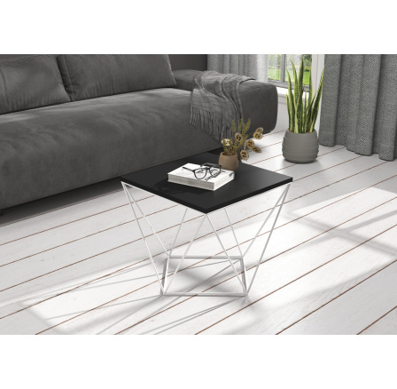 DIANA dohányzóasztal 50x50 Fehér+Fekete