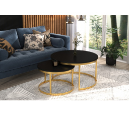 2 az 1-ben dohányzóasztal OKIN Arany+Fekete