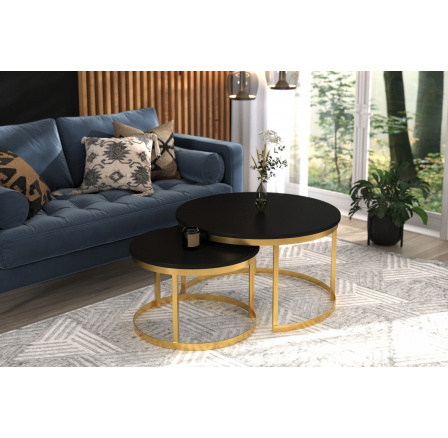 2 az 1-ben dohányzóasztal OKIN Arany+Fekete