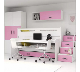 MAX 1 3 OSOBOWY RAMA RÓŻOWY BEZ MATERACY 80 X 200 KPL