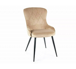 LOTUS VELVET étkezőszék, bézs Bluvel 28/fekete matt