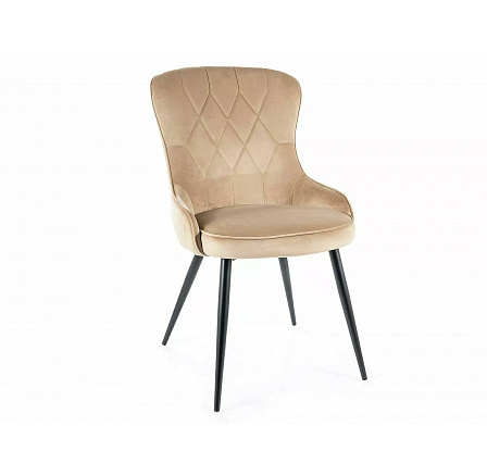LOTUS VELVET étkezőszék, bézs Bluvel 28/fekete matt