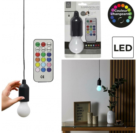 Függőlámpa izzó többszínű fekete