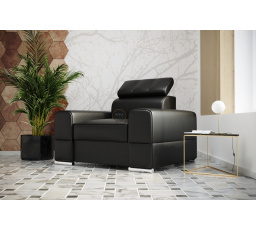 FOTEL ROYAL 114 CM - Czarna eko skóra