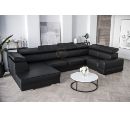 SKÓRA NATURALNA NAROŻNIK Z FUNKCJĄ SPANIA ROYAL MAX I 210x375x185 - Strona prawa , Skóry naturalne- Wybierz swój własny kolor