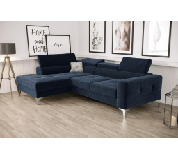 NAROŻNIK TOSCANIA MINI Z FUNKCJĄ SPANIA 170x250 CM - Odcienie niebieskiego , lewa