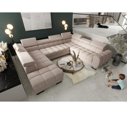 NAROŻNIK ROZKŁADANY ASPEN MAX I 265x350x225 CM - prawa , Odcienie beżu