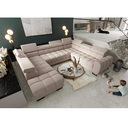 NAROŻNIK ROZKŁADANY ASPEN MAX I 265x350x225 CM - prawa , Odcienie beżu NAROŻNIK ROZKŁADANY ASPEN MAX I 265x350x225 CM - prawa , Odcienie beżu