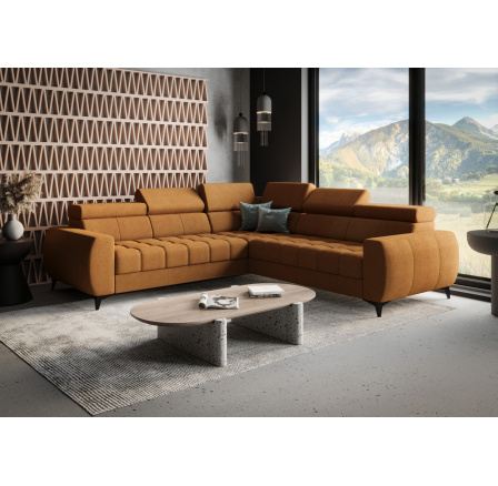 NAROŻNIK ROZKŁADANY PORTO MAX 255X255 CM - lewa , Odcienie pomarańczowego