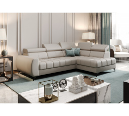 NAROŻNIK PORTO MINI SKÓRA NATURALNA 170x255 CM - prawa , Skóra szara