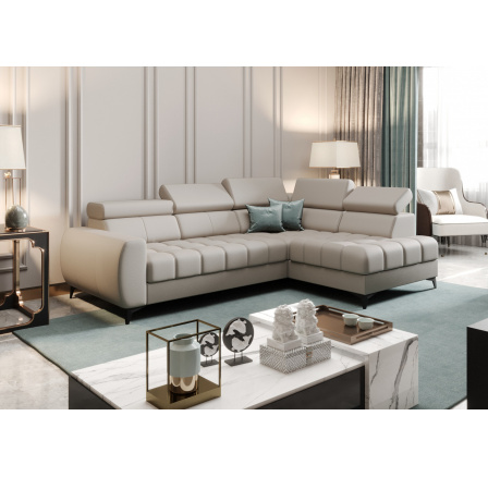 NAROŻNIK PORTO MINI SKÓRA NATURALNA 170x255 CM - prawa , Skóra szara