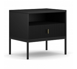 Szafka Nocna MARCOS Ryflowana Czarna