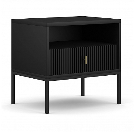 Szafka Nocna MARCOS Ryflowana Czarna