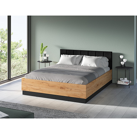 URSO 1401 ágy ágyneműtartóval, arany Craft tölgy / fekete, 160 × 200 cm URSO 1401 ágy ágyneműtartóval, arany Craft tölgy / fekete, 160 × 200 cm