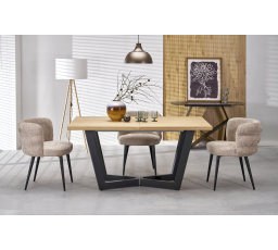 MASSIVE 2 étkezőasztal, természetes tölgy/fekete