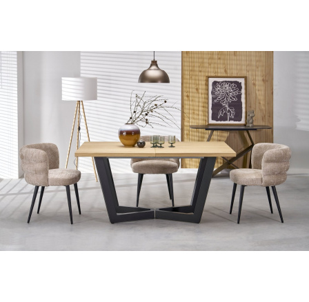 MASSIVE 2 étkezőasztal, természetes tölgy/fekete