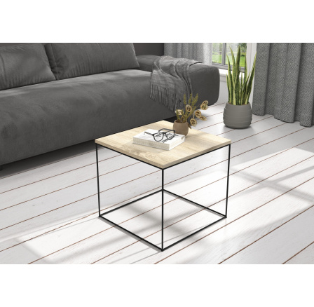 ELENA dohányzóasztal 50x50 Fekete+Sonoma