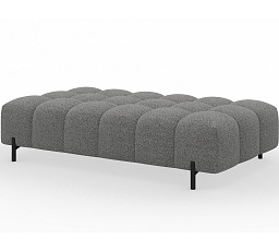 Ferivo steppelt puff lábakon, szürke bouclé Royal 03 137x37