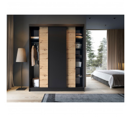 Esville III Dąb Artisan, Czarny Mat 220x60