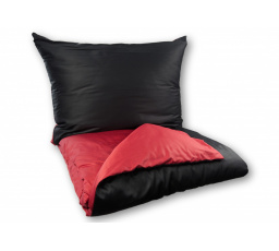 Francouzské povlečení Satén UNI DUO 240x220, 70x90cm černá/vínová