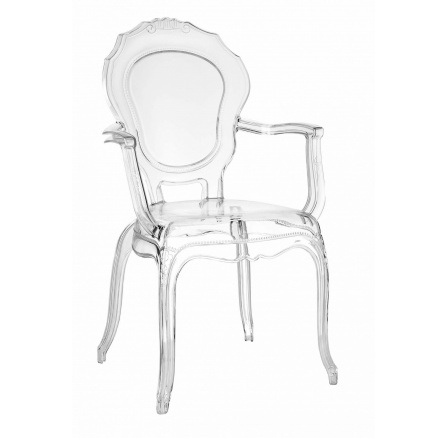 Átlátszó Queen Arm szék