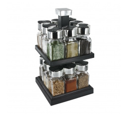 Kétszintes négyzet alakú fűszertartó állvány