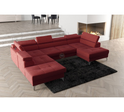 NAROŻNIK ROZKŁADANY TOSCANIA MAX II 170x350x220 - lewa , Odcienie czerwieni