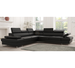 NAROŻNIK GALAXY MAX 280×280 - Czarna eko skóra , lewa