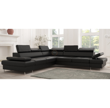 NAROŻNIK GALAXY MAX 280×280 - Czarna eko skóra , lewa