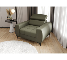 FOTEL PORTO 110 CM SKÓRA NATURALNA - Skóra szaro-oliwkowy