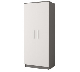 2D OMEGA II - 06 Gardróbszekrény, Szürke/Fehér