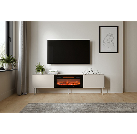 RAFAEL 200 EF TV-szekrény elektromos kandallóval, kasmír RAFAEL 200 EF TV-szekrény elektromos kandallóval, kasmír