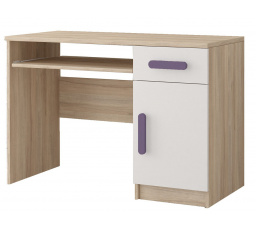 SMYK III - 08 íróasztal, Sonoma Tölgy/Fehér/Hanga