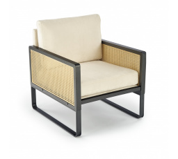 ILARIO lounge szék, fekete / természetes