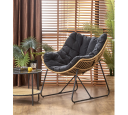 WHISPER Fotel, Fekete/Természetes