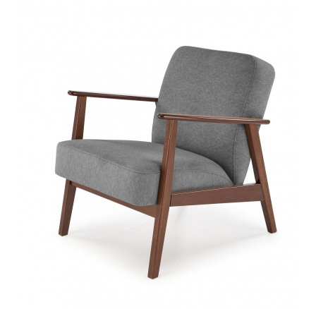 MILANO 1S Fotel, Szürke Castel 93/Sötét Dió