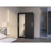 Tolóajtós szekrény tükörrel BARIO 120 Fekete+Fekete