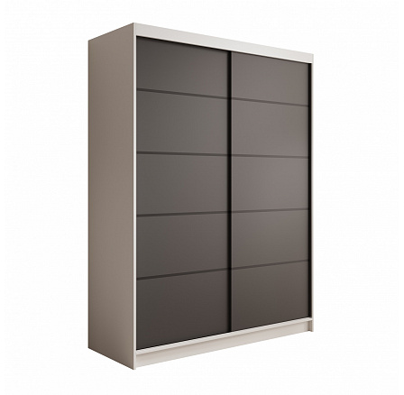 Tolóajtós szekrény Calma 150 Fehér+Fekete