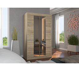 Tolóajtós szekrény tükörrel GENUA 120 Sonoma+Sonoma