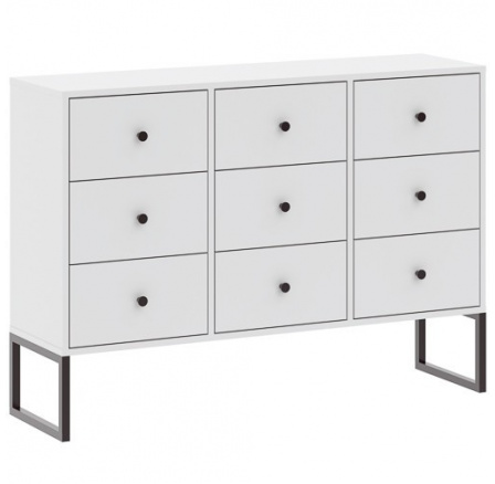 LINEA 9S komód, Fehér/Fekete