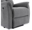 Polohovací křeslo, elektrické zabudované ovládání, šedá, látka, TV-929 GREY2