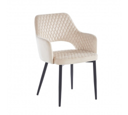 Bársonyos bézs szék - fekete keret K3-FX B