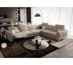 NAROŻNIK Z FUNKCJĄ RELAX MALIBU MAX 320x250 - prawa , Odcienie beżu
