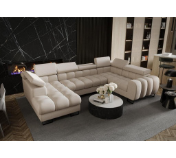 NAROŻNIK ASPEN MAX II 195x350x170 CM SKÓRA NATURALNA - prawa , Skóra ecru