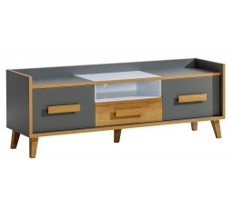 TV komód WERSO - W7, Fehér Briliáns+Antracit+Rivera