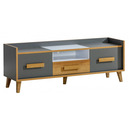 TV komód WERSO - W7, Fehér Briliáns+Antracit+Rivera