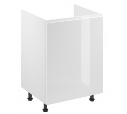 Konyhai alsó szekrény - ASPEN D60Z - Jobb, Fehér/Fényes fehér
