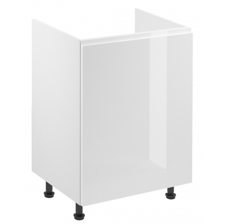 Konyhai alsó szekrény - ASPEN D60Z - Jobb, Fehér/Fényes fehér