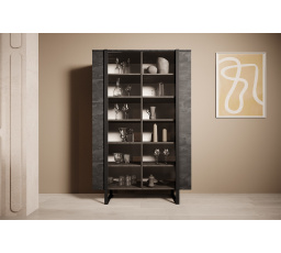 Vitrína Verica, černá / černé nožky