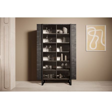 Vitrína Verica, černá / černé nožky